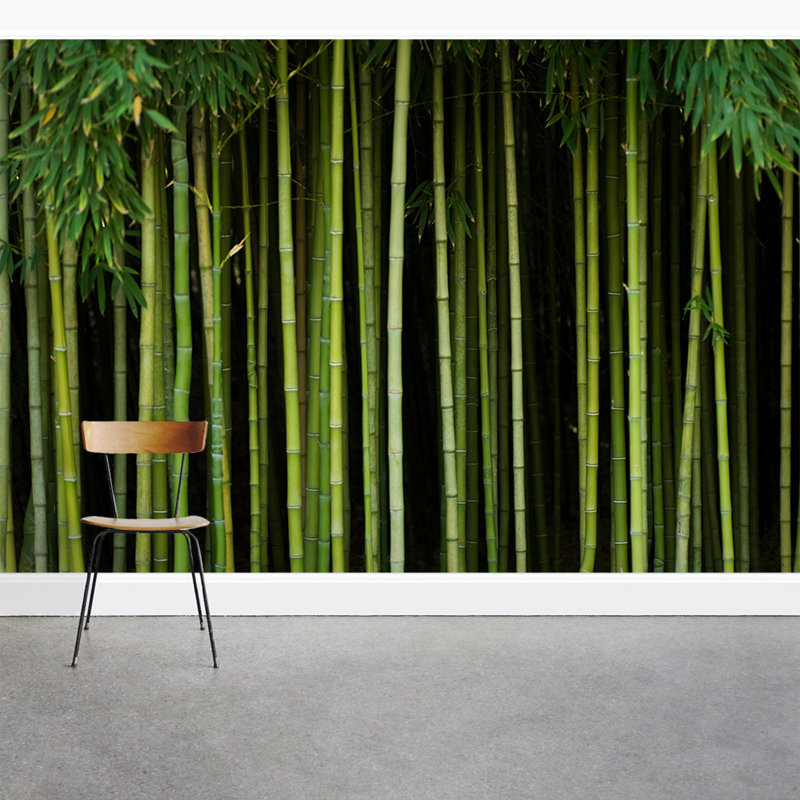 Wallums Wall Decor Dark Tall Bamboo Forest 8' x 144" 3 Piece Wall Mural